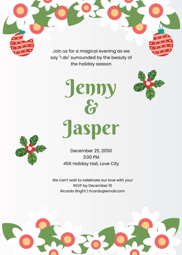 Free Christmas Wedding Invitation Template to Edit Online