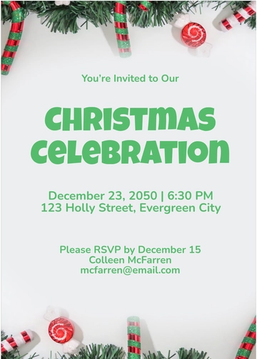 Free Christmas Invitation Email Template to Edit Online