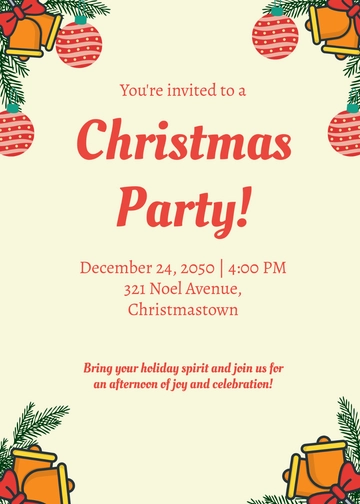 Free Christmas Invitation Letter Template to Edit Online