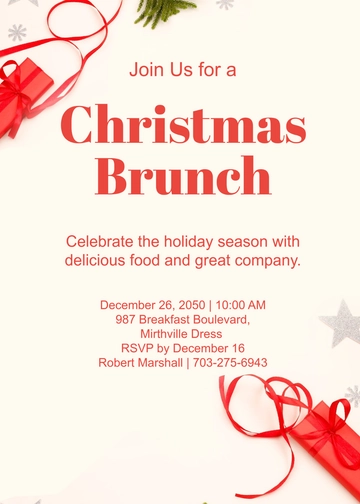 Free Colorful Christmas Brunch Invitation Template to Edit Online