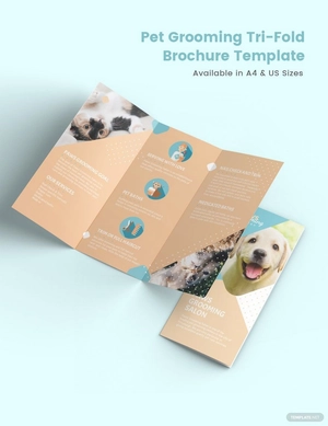 Pet Grooming Tri-Fold Brochure Template