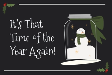 Free Black and White Christmas Postcard Template to Edit Online