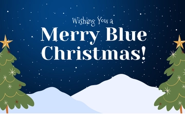 Free Blue Christmas Postcard Template to Edit Online