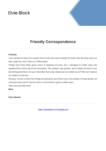 Free Friendly Correspondence Template to Edit Online
