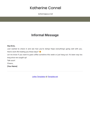 Free Informal Message Template to Edit Online