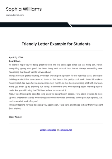 Free Friendly Letter Example for Students Template to Edit Online