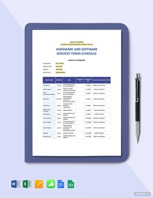 Hardware and Software Services Terms Schedule Template