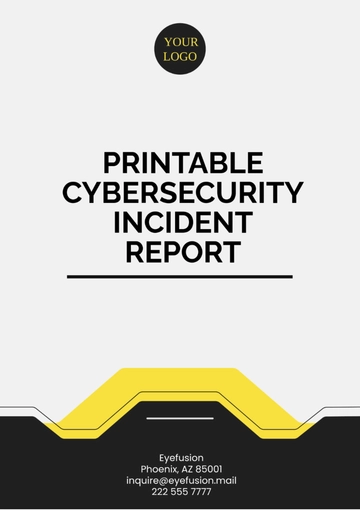 Free Printable Cybersecurity Incident Report Template to Edit Online
