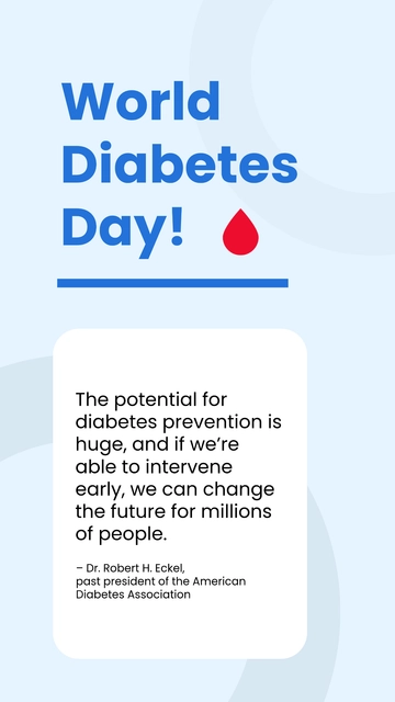 Free World Diabetes Day Quote Template to Edit Online