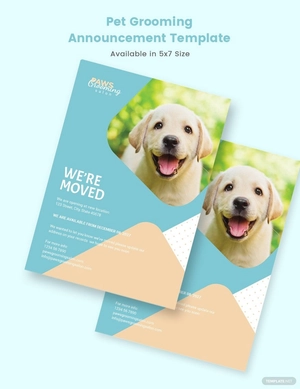 Pet Grooming Announcement Template