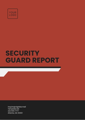 Free Security Guard Report Template to Edit Online