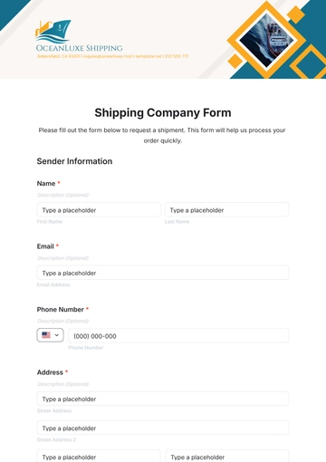 Free Shipping Company Form Template to Edit Online
