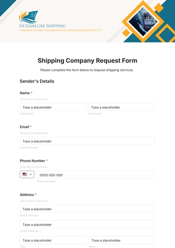 Free Shipping Company Request Form Template to Edit Online