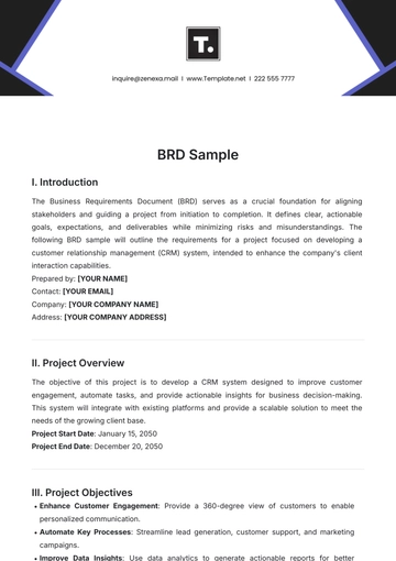 Free BRD Sample Template to Edit Online