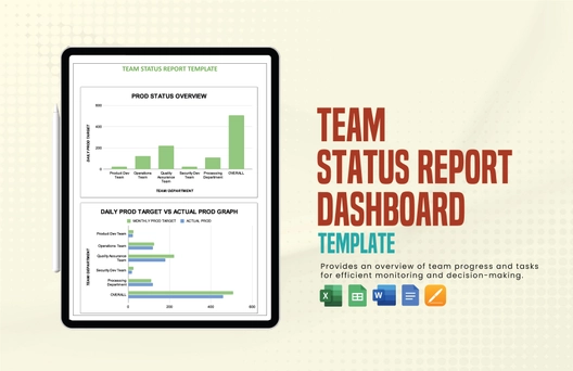 Team Status Report Dashboard Template