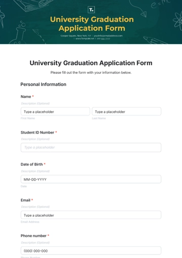Free University Graduation Application Form Template to Edit Online