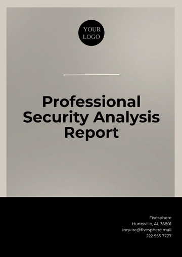 Free Professional Security Analysis Report Template to Edit Online