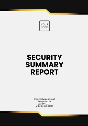 Free Security Summary Report Template to Edit Online
