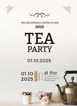 High Tea Party Invitation Card Template