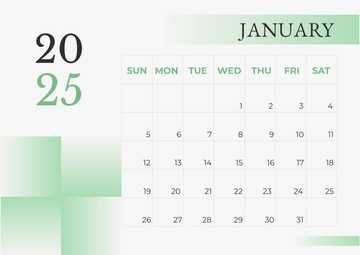 Free Modern January 2025 Calendar Template to Edit Online
