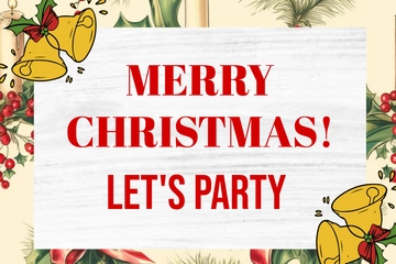 Free Christmas Party Invitation Postcard Template to Edit Online