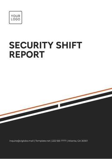 Free Security Shift Report Template to Edit Online