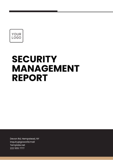 Free Security Management Report Template to Edit Online