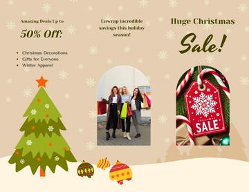Free Colorful Christmas Sale Brochure Template to Edit Online