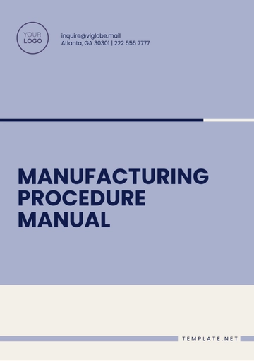 Free Manufacturing Procedure Manual Termplate to Edit Online