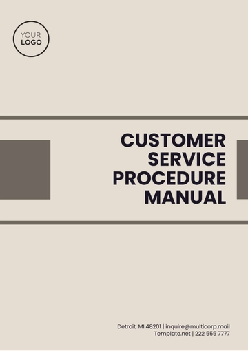 Free Customer Service Procedure Manual Template to Edit Online