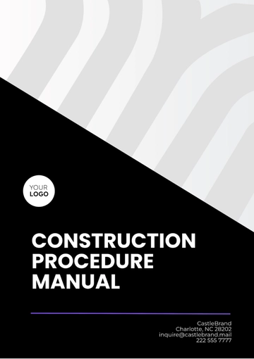 Free Construction Procedure Manual Template to Edit Online