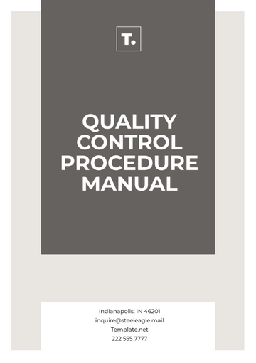 Free Quality Control Procedure Manual Template to Edit Online