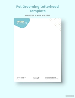 Pet Grooming Letterhead Template