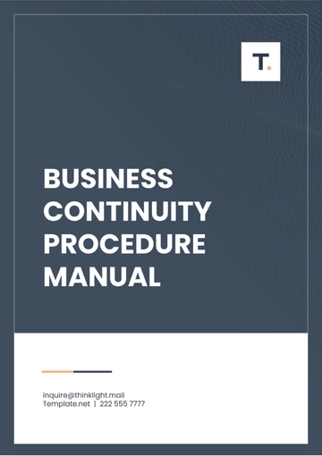 Free Business Continuity Procedure Manual Template to Edit Online