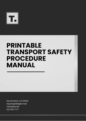 Free Printable Transport Safety Procedure Manual Template to Edit Online