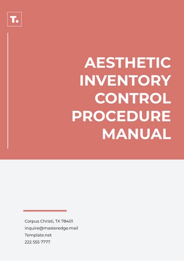 Free Aesthetic Inventory Control Procedure Manual Template to Edit Online