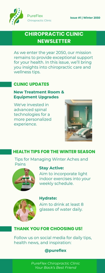 Free Chiropractic Clinic Newsletter Template to Edit Online