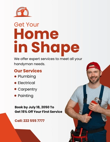 Free Handyman Service Marketing Flyer Template to Edit Online