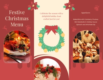 Free Christmas Menu Brochure Template to Edit Online