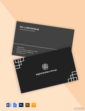 Software Development Business Card Template