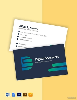 Software Company Engineer Business Card Template