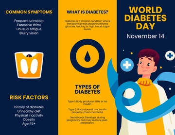 Free World Diabetes Day Brochure Template to Edit Online