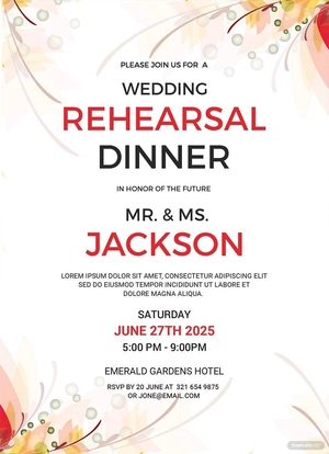 Wedding Rehearsal Party Invitation Template