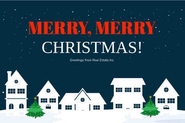 Free Real Estate Christmas Postcard Template to Edit Online