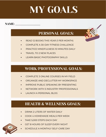 Free Bullet Journal Goals Template to Edit Online