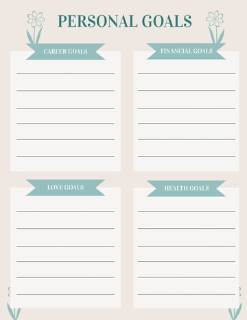 Free Personal Goals Template to Edit Online
