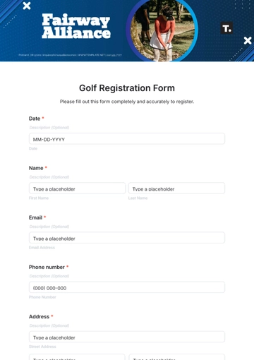 Free Golf Registration Form Template to Edit Online