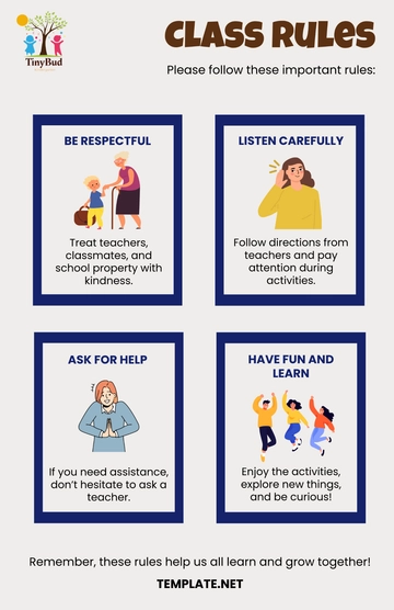 Free Kindergarten Classroom Rules Poster Template to Edit Online