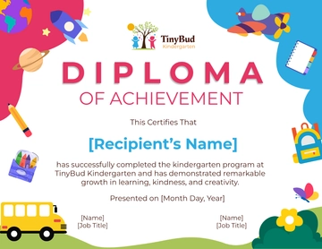 Free Kindergarten Diploma Template to Edit Online