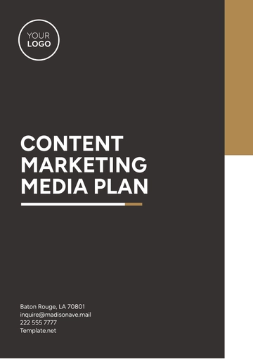 Free Content Marketing Media Plan Template to Edit Online